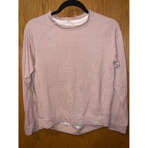 Thread and Supply Striped Crew Neck Long Sleeve Sweatshirt Rosewood Ivory XS‎